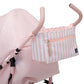 babyGap Classic Stroller - Lightweight Stroller with Recline, Compact Fold & Removable Parent Organizer - Made with Sustainable Materials, Pink Stripes