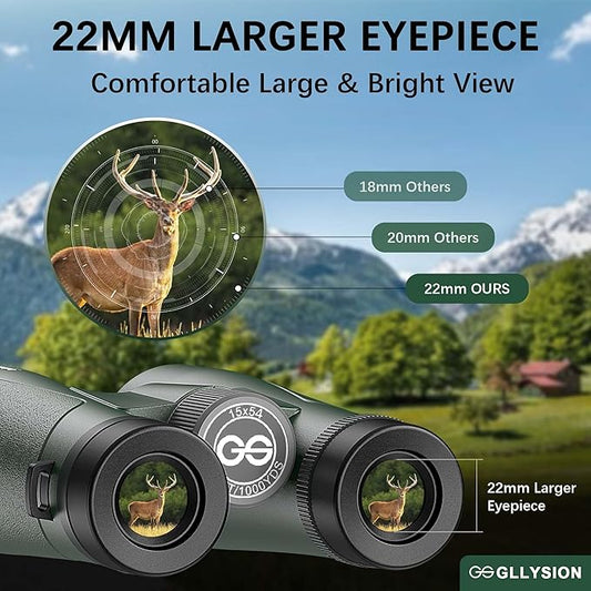15x54 Binoculars for Adults High Powered with Harness, Phone Adapter and Bluetooth Camera Remote - Super Bright Waterproof Binoculars for Bird Watching Hiking Cruise Travel Stargazing