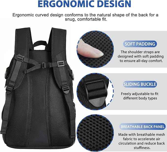 LARIPOP Soccer Backpack Soccer Bag with Ball Holder & Shoe Compartment Youth Sports Equipment Training Bag