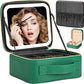 Makeup Travel Train Case with Mirror LED Light 3 Adjustable Brightness Large Cosmetic Bag Portable Storage Adjustable Partition Waterproof Makeup Brushes Make up Jewelry Gift for Women