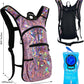 Reflective Hydration Backpack, Hydration Pack - Water Backpack with 2L/3L Hydration Bladder, Essential for Festivals - Rave Hydration Pack for Hiking, Running, Cycling, and Festivals