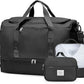 Extra Large Travel Duffle Bag,Carry on Overnight Weekend Bag with Shoes Compartment,Weekender Bags for Women for Travel Business Trips Sport Hospital,3 Pcs Set,Black