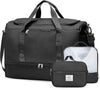 Extra Large Travel Duffle Bag,Carry on Overnight Weekend Bag with Shoes Compartment,Weekender Bags for Women for Travel Business Trips Sport Hospital,3 Pcs Set,Black