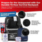 First My Family All-in-One 4 Person, 72 Hour Emergency Survival Kit for Fires, Earthquakes, Hurricanes, Floods, Tsunami and Other Disasters - Premium Black Backpack