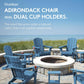 SERWALL Folding Adirondack Chair, HDPE Adirondack Chairs Set of 4, Plastic Outdoor Chairs- Looks Exactly Like Real Wood- Navy