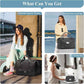 Large Travel Duffle Bag,Carry on Overnight Bag with Shoes Compartment,Weekender Bags for Women for Travel Business Trips Sport Hospital,3 Pcs Set,Black