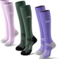 Compression Socks for Women and Men,Knee High 15-20mmHg Graduated Circulation(3 Pairs) for Nurses,Pregnant,Travel