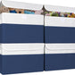 Large 22 Quart Linen Fabric Foldable Storage Bin Cube Organizer Basket with Flip-Top Lid & Handles, Clothes Blanket Box for Home, Office, Closet, Navy Blue & White, 4 Pack 14.6 x 9.5 x 9.5