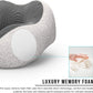 MLVOC Travel Pillow 100% Pure Memory Foam Neck Pillow, Comfortable & Breathable Cover, Machine Washable, Airplane Travel Kit with 3D Sleep Mask, Earplugs, and Luxury Bag,Standard (Grey)