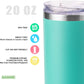 koodee 20 oz Stainless Steel Skinny Tumbler(4 Pack) Double Wall Insulated Water Tumbler Cup with Lids, Straws and Straw Brushe（Teal/2 Pack, Pink/2 Pack）