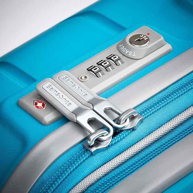 Samsonite Freeform Hardside Carry-On Luggage with Spinner Wheels - Hardshell Suitcase - TSA, Airline-Approved - Expandable Hard Shell, Smooth Rolling Wheels for Lightweight Travel - Ocean Blue