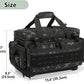 GOBUROS Waterproof Fishing Tackle Bag with Waterproof EVA Bottom (No Tackle Boxes in Package), Soft Tackle Box Storage Bag with Rod Holder, Pliers Storage for Fishing