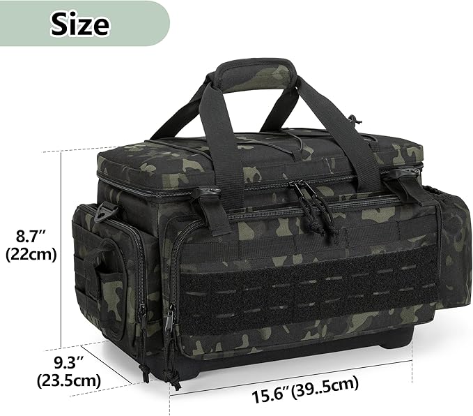 GOBUROS Waterproof Fishing Tackle Bag with Waterproof EVA Bottom (No Tackle Boxes in Package), Soft Tackle Box Storage Bag with Rod Holder, Pliers Storage for Fishing