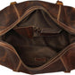 KomalC Leather Duffel Bags for Men and Women Full Grain Leather Travel Overnight Weekend Leather Bags Sports Gym Duffel for Men (Dark Tan, 20 Inch)