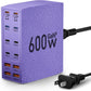 USB Charging Station (600W),12-Port USB C Charger Block with Dual 100W PD USB-C Fast Charging Station Hub for MacBook Pro/Air/All iPad Phone 17/16 15/14/13/Pro Max/Samsung Galaxy Note(Purple) - Roamly