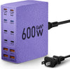 USB Charging Station (600W),12-Port USB C Charger Block with Dual 100W PD USB-C Fast Charging Station Hub for MacBook Pro/Air/All iPad Phone 17/16 15/14/13/Pro Max/Samsung Galaxy Note(Purple) - Roamly