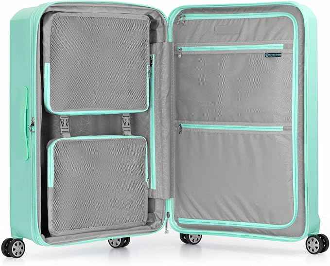 Traveler's Choice Pagosa Hardshell Expandable Luggage with Spinner Wheels, Mint, 30-Inch Large