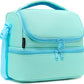 FlowFly Double Decker Cooler Insulated Lunch Bag Large Tote for Boys, Girls, Men, Women, With Adjustable Strap,Light Blue
