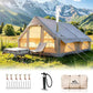 Inflatable Camping Tents 8-10 Person,129 Square Feets Large Inflatable Camping Tent with Stove Jack,Blow up Tent with Mesh Windows & Pump
