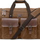 Waxed Canvas Duffle Bag for Men 50L Travel Duffel Bags Expandable Genuine Leather Duffel Overnight Weekender Carry On Bag Two Zipper Pockets Travel Bag (Vintage Dark Brown, Large-50L) - Roamly