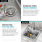 KRAUS Fairlane 15-inch Drop In/Top Mount Single Bowl 18-Gauge Stainless Steel Kitchen Bar Sink, KHT631-15