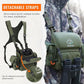 Binocular Harness Chest Pack, Bino Harness Bag with Rangefinder Pouch & Rain Cover, Molle System Multifunction Hunting Pack