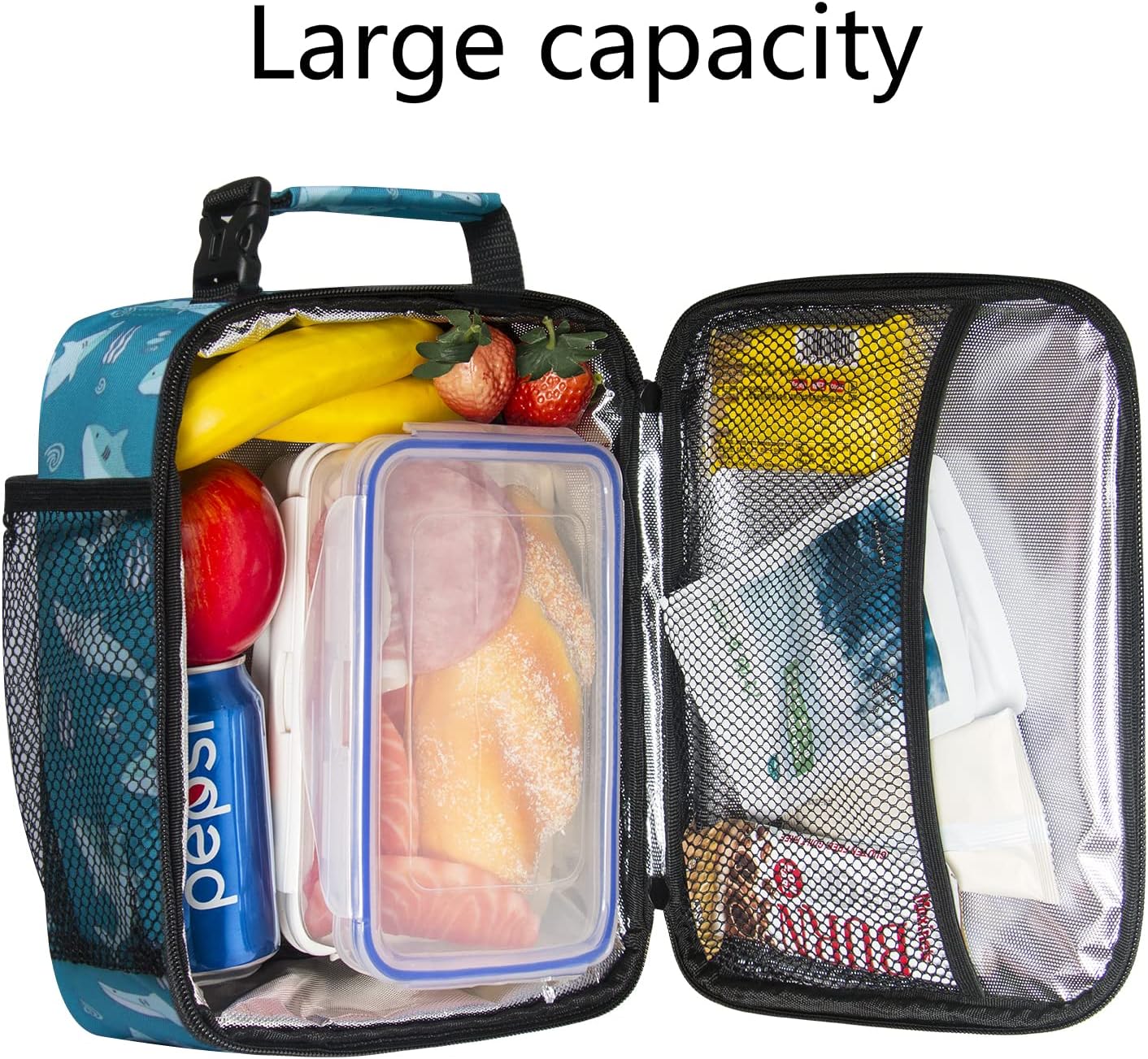 Hap Tim Lunch Box, Insulated Lunch Bag, Reusable Lunchbox Cooler Bag Shark (18654-SK)