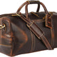 KomalC Leather Duffel Bags for Men and Women Full Grain Leather Travel Overnight Weekend Leather Bags Sports Gym Duffel for Men (Dark Tan, 20 Inch)