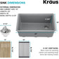 KRAUS Kitchen Sink Bellucci 29” Undermount Workstation Granite, Metallic Gray, Accessories, KGUW2-30MGR