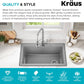 KRAUS Forteza 33-inch Drop In/Undermount Single Bowl Granite Kitchen Sink in Grey, KGD-54GREY