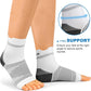 Plantar Fasciitis Sock (6 Pairs) for Men and Women, Compression Foot Sleeves with Arch and Ankle Support (White, Small)