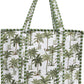 Cotton Quilted Tote Bag for Women – Large Beach & Travel Tote with Zipper, Reusable Grocery Bag