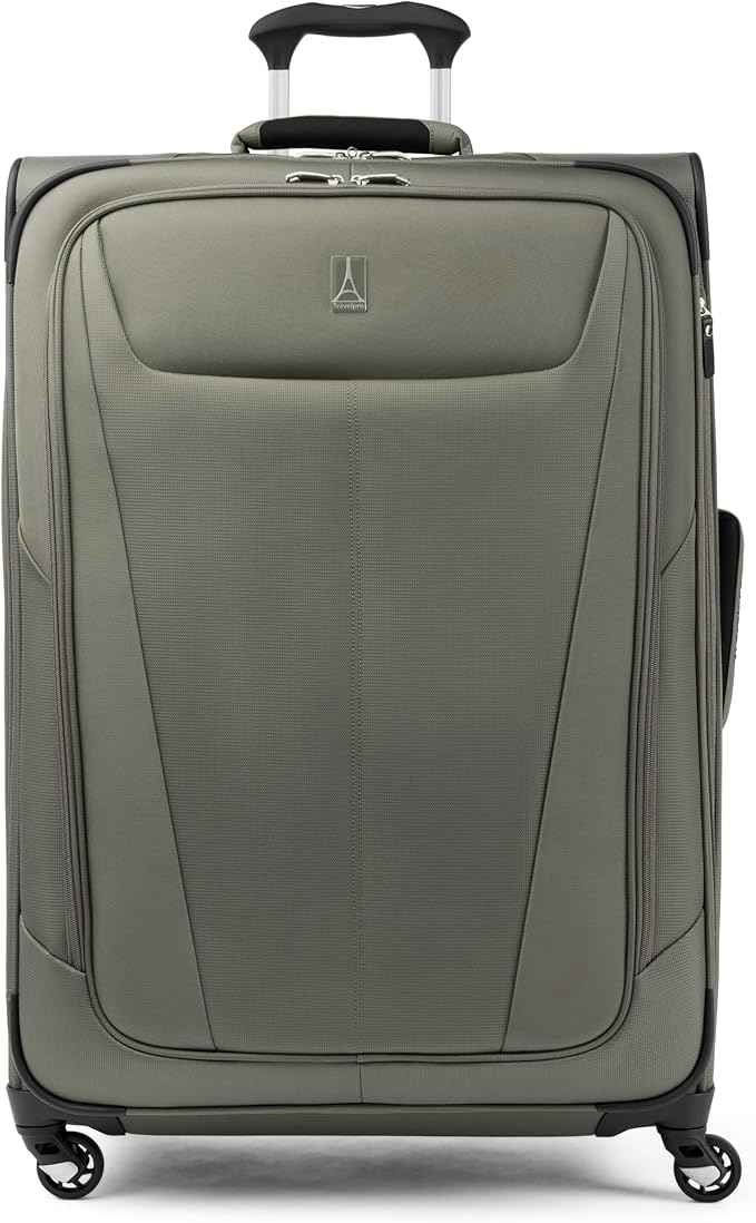 Travelpro Maxlite 5 Softside Expandable Luggage with 4 Spinner Wheels, Lightweight Suitcase, Men and Women, Slate Green, Checked-Large 29-Inch