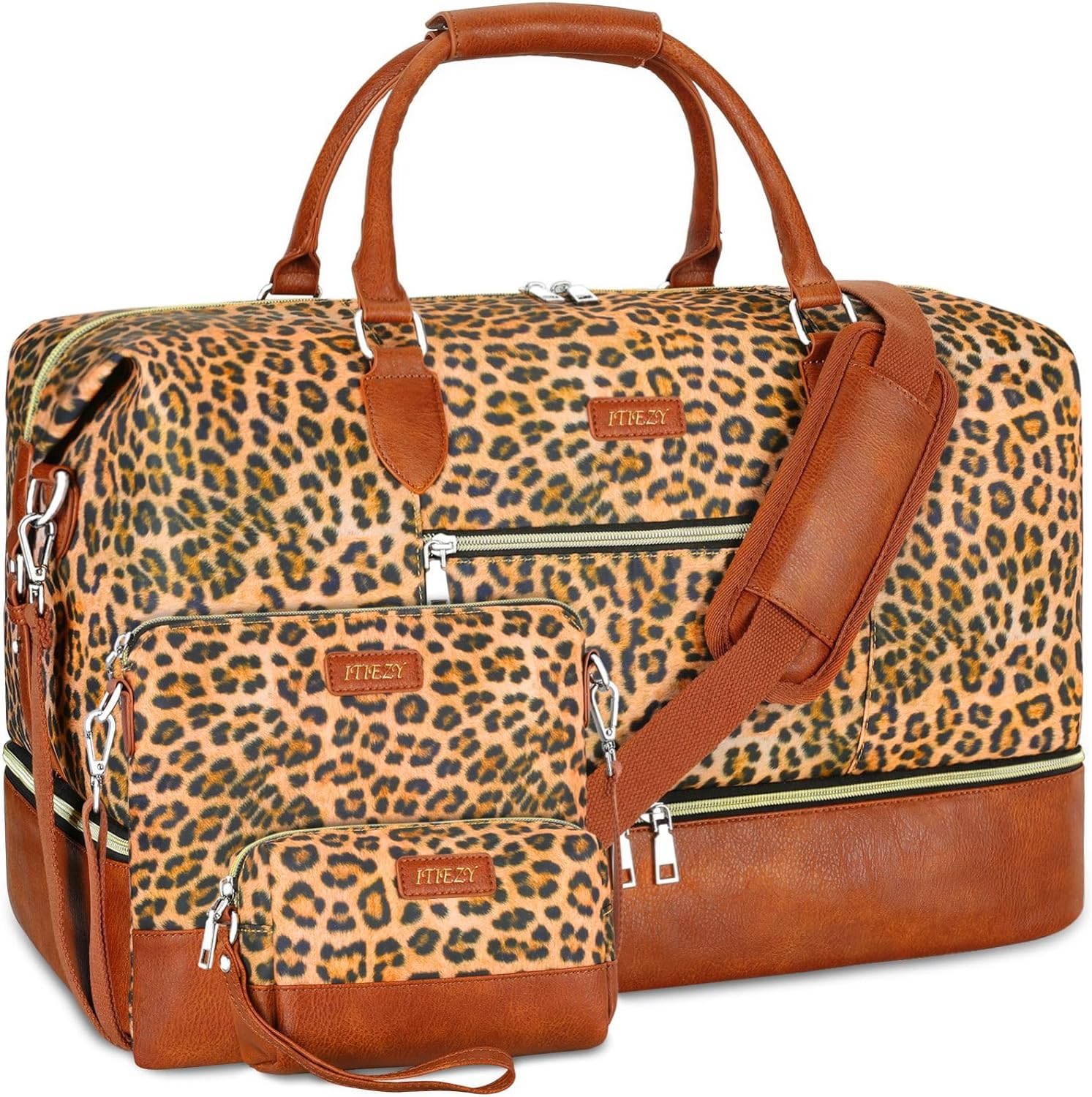 Weekender Bag for Women, Travel Duffel Bag Carry On Overnight Bag with Shoe Compartment Large Nylon Travel Weekend Tote Bag - Roamly