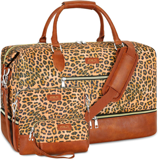 Weekender Bag for Women, Travel Duffel Bag Carry On Overnight Bag with Shoe Compartment Large Nylon Travel Weekend Tote Bag - Roamly