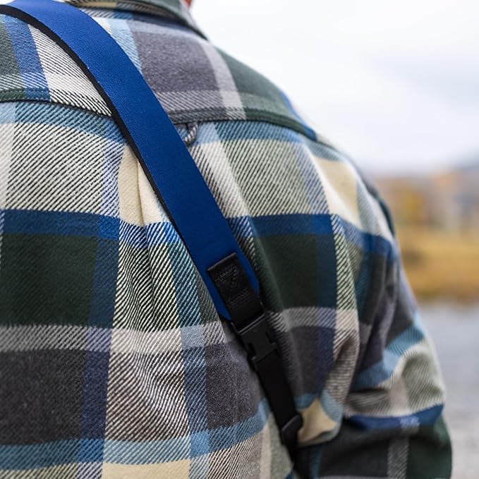 OP/TECH USA E-Z Comfort Neoprene Neck Strap - Lightweight, Padded, Adjustable Strap for DSLR, Mirrorless & Binoculars (Navy) - Made in USA