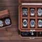 Gift Set 6 Slot Leather Watch Box with Valet Drawer - Luxury Watch Case Display Organizer, Microsuede Liner, Locking Jewelry Box, Mens Storage Boxes Holder Large Glass Top (Tan/Brown Gift Set)