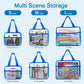 XEWEA Clear Travel Toiletry Bags, 3 Pack TSA Approved Transparent Makeup Bag for Men Women, Large Waterproof PVC Quart Organizer with Zipper for Toiletries Airline Essentials,Toy Storage Pouch Blue - Roamly