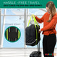 Reperkid Booster Seat Travel Bag for Airplane, Black and Green, 17" H x 16.5" W x 9.5" D, Compatible with Gb Pockit Stroller & Most Boosters– Premium Waterproof Cover, Hand Bag Design, Durable Zipper