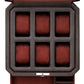 ROTHWELL 6 Slot Leather Watch Box with Valet Drawer - Luxury Watch Case Display Organizer, Microsuede Liner, Locking Mens Jewelry Watches Holder, Men's Storage Boxes Holder Large Glass Top (Black/Red)