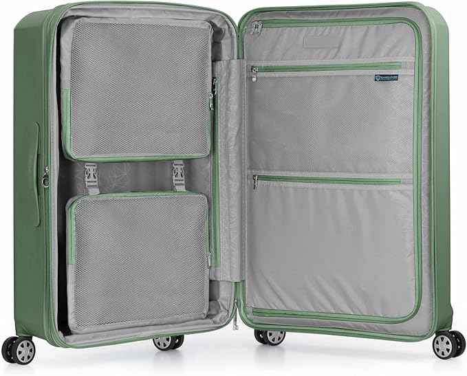 Traveler's Choice Pagosa Hardshell Expandable Luggage with Spinner Wheels, Green, 30-Inch Large