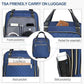 EMPSIGN Underseat Carry On Wheeled - 16" Carry on Bag with Wheels Multi-functional Lightweight Rolling Bag Overnight Weekender Small Suitcase for Women Men Travel Business, Haze Blue-Gold Zipper