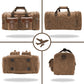 Wildroad Waxed Canvas Genuine Leather 50L Waterproof Duffle Bag - Vintage Travel Weekender Overnight Carry On - Roamly