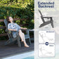 Folding Adirondack Chair with Cup Holder, HDPE Patio Chairs, All-Weather Outdoor Chairs for Backyard, Deck, Fire Pit-Coffee