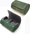 Longjet Watch Roll Travel Case for Men Portable Watches Organizer Box with Removable Velvet Pillow Holder (2 Slot Denim Green)