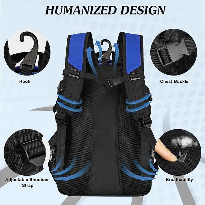 LARIPOP Basketball Backpack Large Basketball Bag with Ball Holder & Shoe Compartment for Youth Adults Men Women
