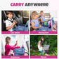 Kids Travel Tray with Dry Erase Board, Travel Tray for Kids Car Seat, Carseat Table Trays for Toddler, Kid Activity Desk for Air Travel, No-Drop Tablet Holder & Borders (Pink Frame)
