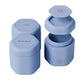 Cadence Travel Containers - Body Care Capsule Set - Magnetic Containers with Lids,Carry On Travel Essentials for Women/Men - 3 Flex Mediums (1.32oz) - Body Wash, Lotion & Sun Icon Labels - Pacific