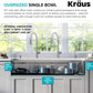 KRAUS Kore 57-inch Undermount Workstation 16 Gauge Single Bowl Stainless Steel Kitchen Sink with 10 Accessories, KWU210-57