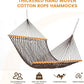 Lazy Daze Hammocks Double Rope Hammock, 2 Person Traditional Outdoor Hand Woven Cotton Rope Hammock with Spreader Bar, Carabiners, Tree Straps, Chains for Patio Yard - Max 450 Lbs, Dark Brown